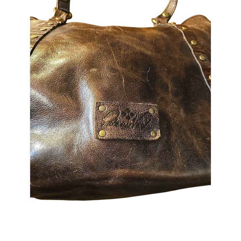 Patricia Nash Benvenuto Brown Leather Distressed Womens Tote Shoulder Bag Purse - Picture 3 of 14